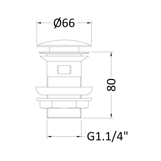 Arley Pro Chrome Slotted Push Button Basin Waste