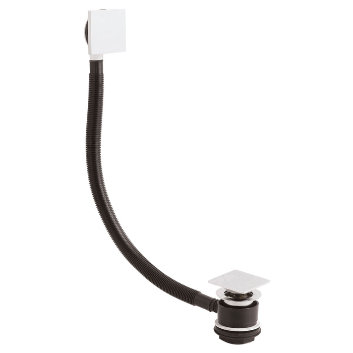 Arley Pro Chrome Square Push Button Bath Waste and Overflow