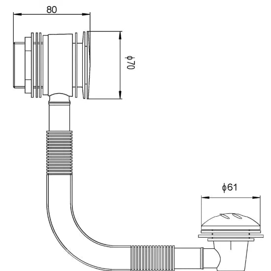 Arley Pro Chrome Push Button Bath Waste and Overflow