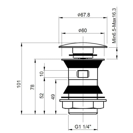 Arley Pro Chrome Push Button Basin Waste