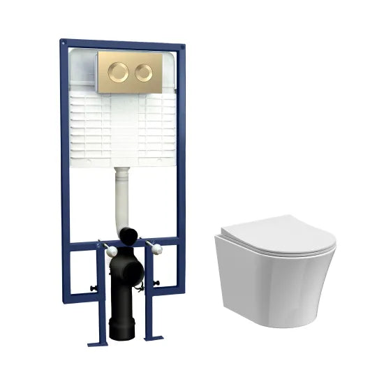 Arley Pro 5in1 Round Wall Hung Pan Frame Pack  Push Button