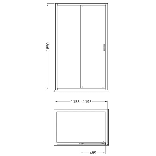 Arley Pro Ralus 5 1200mm Chrome Sliding Shower Door