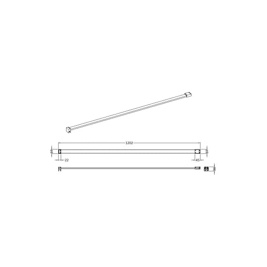 Arley Pro Brushed Pewter Wetroom Screen Support Arm