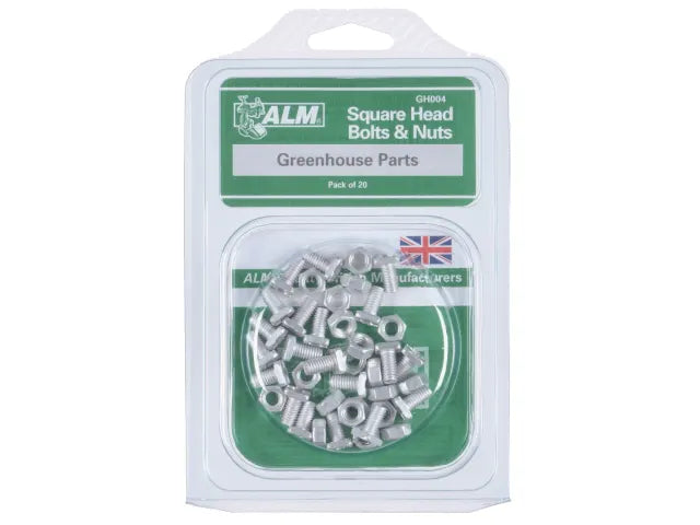 Square Glaze Bolts & Nuts x 20 GH004