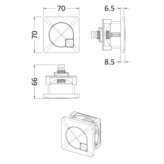Arley Pro Square  Dual Flush Push Button