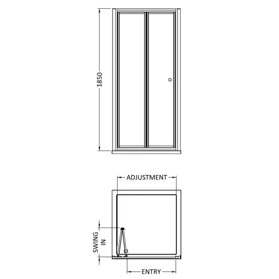 Arley Pro Ralus 5 760mm Chrome Bifold Shower Door