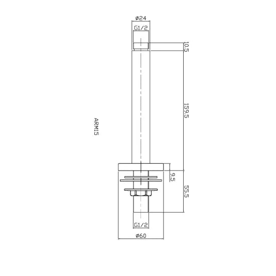 Arley Pro Chrome Wall-Mounted Shower Arm