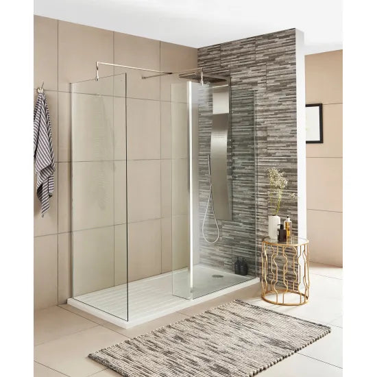 Arley Pro Ralus 8 250mm Chrome Fixed Return Wetroom Screen