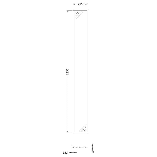 Arley Pro Ralus 8 250mm  Wetroom Return Screen