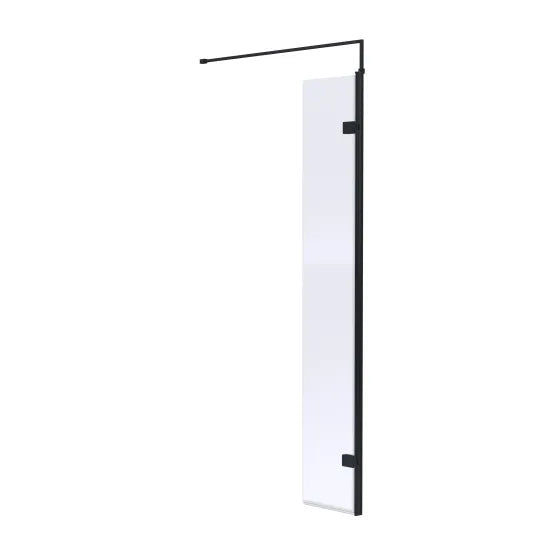 Arley Pro Ralus 8 300mm Matt Black Hinged Return Wetroom Screen