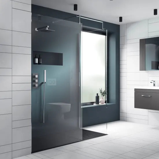 Arley Pro Ralus 8 1000mm Chrome Wetroom Screen With Support Bar