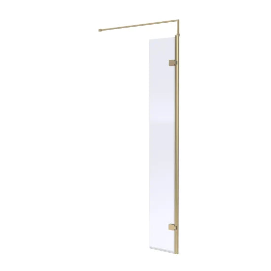 Arley Pro Ralus 8 300mm Brushed Brass Hinged Return Wetroom Screen