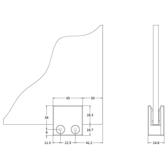 Arley Pro Matt Black Wetroom Foot and Wall Bracket