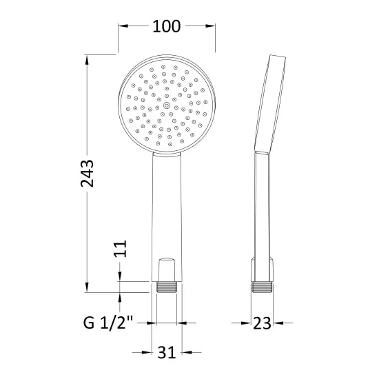 Arley Pro Chrome Shower Single Function Water Saving Handset Kit