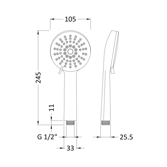 Arley Pro Chrome Multifunction Shower Water Saving Handset Kit