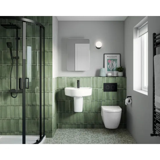 Arley Pro Round Black Dual Flush Push Button