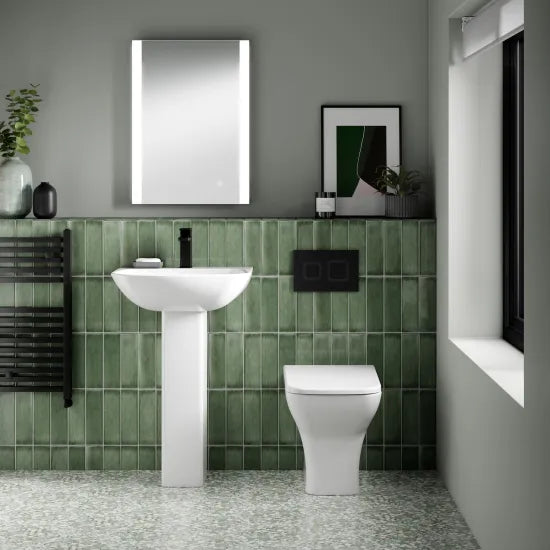 Arley Pro Square Black Dual Flush Push Button