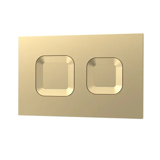 Arley Pro Square Brushed Brass Dual Flush Push Button