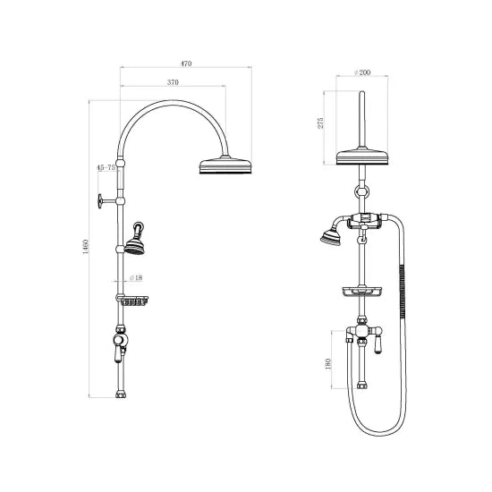 Old London Chrome Deluxe Grand Rigid Riser Kit