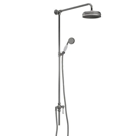 Old London Brushed Pewter Rigid Riser Shower Kit With Handset