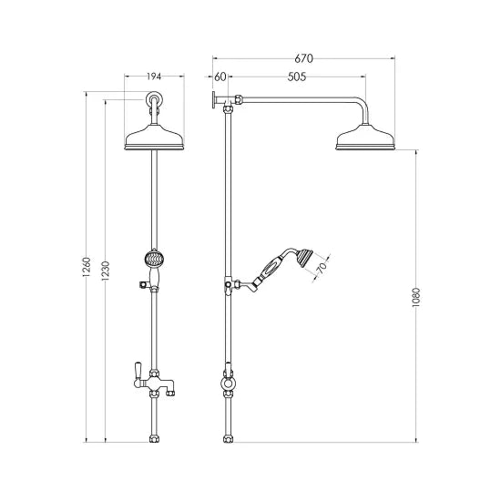 Brushed Brass Dual Rigid Riser Kit