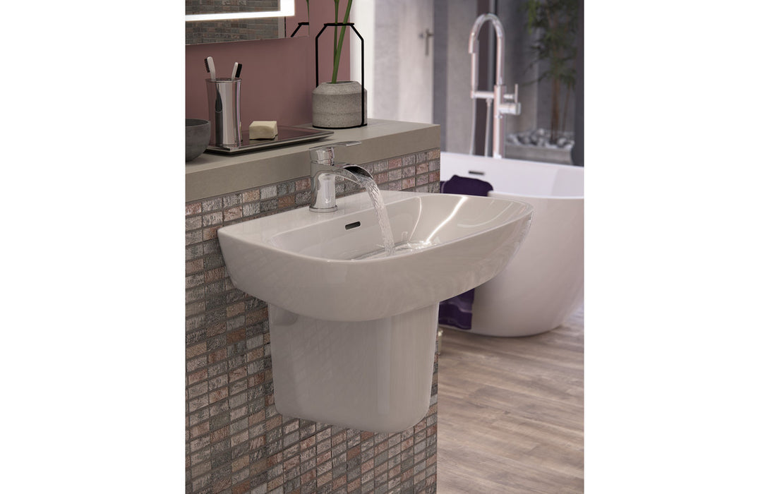 Amara 600x400mm 1TH Basin & Semi Pedestal