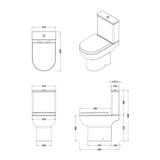 Arley Pro Azara Close Coupled Short Projection Toilet