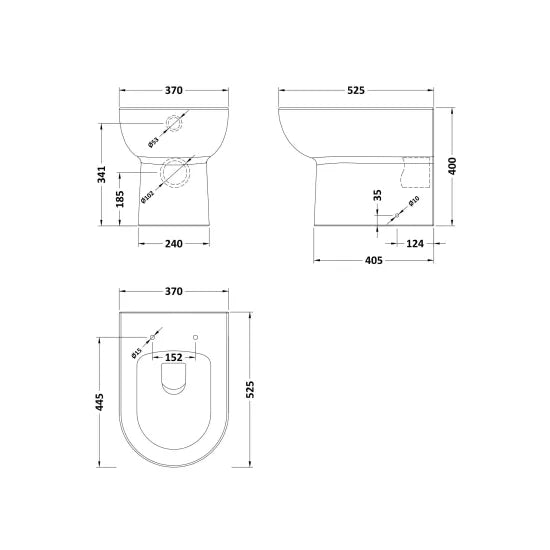 Arley Pro Azara Back to Wall Toilet Pan With Seat