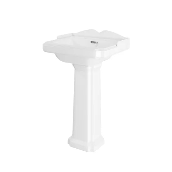 Arley Pro Classic 600mm 2 Tap Hole Ceramic Basin & Pedestal