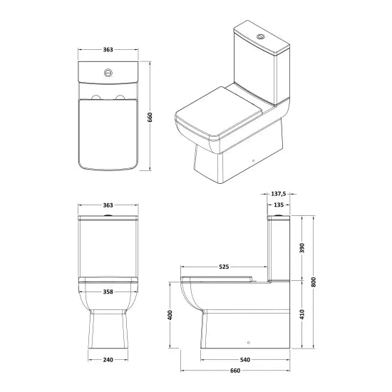 Arley Pro Ettore Close Coupled Toilet