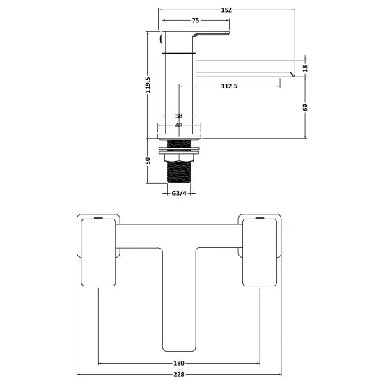 Arley Pro Bower Chrome Bath Filler
