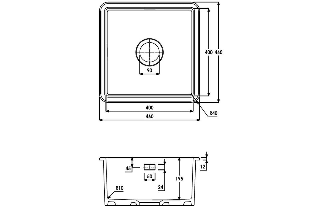 Abode Sandon 1B Ceramic Undermount/Inset Sink