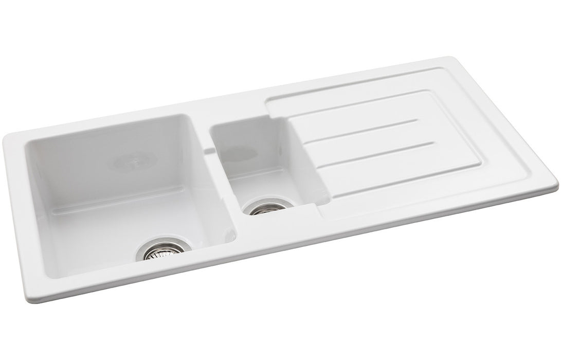 Abode Acton 1.5B & Drainer Ceramic Inset Sink