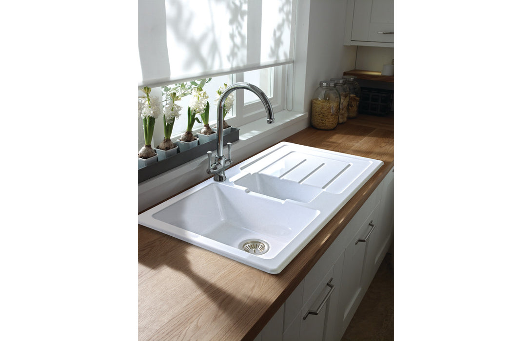 Abode Acton 1.5B & Drainer Ceramic Inset Sink