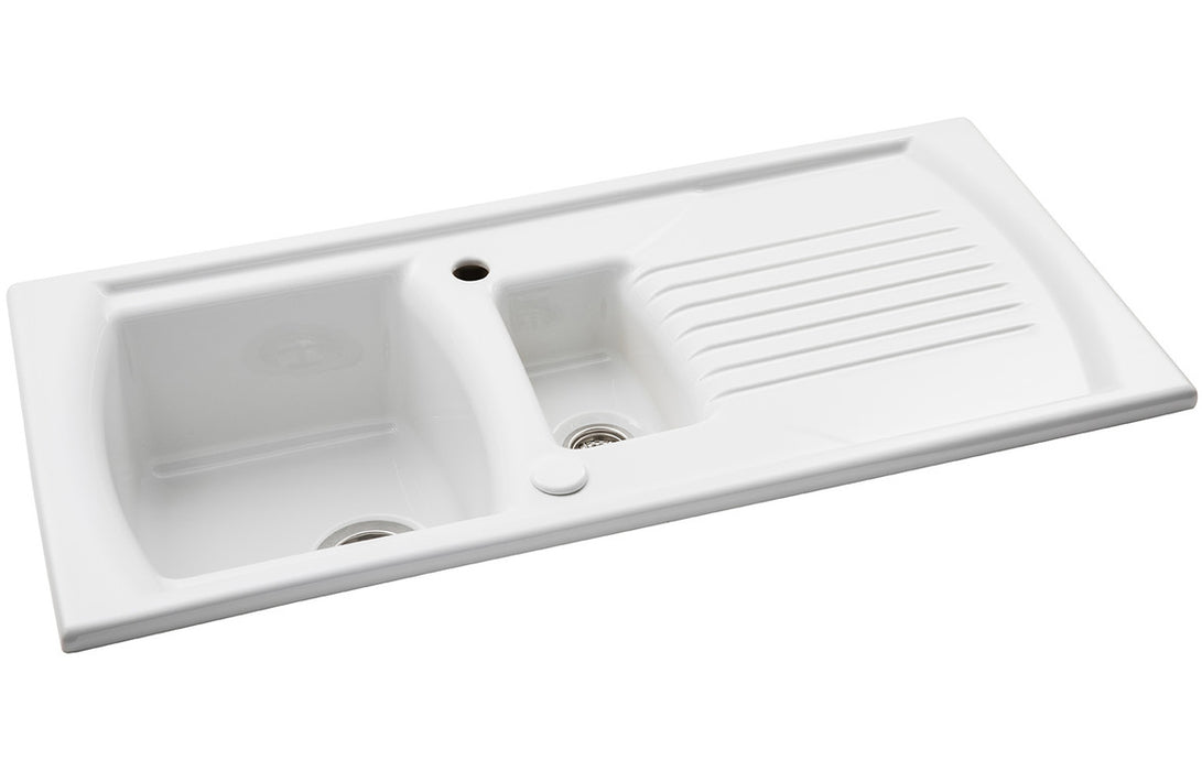 Abode Milford 1.5B & Drainer Ceramic Inset Sink