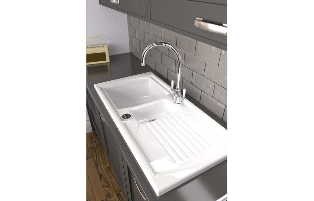 Abode Milford 1.5B & Drainer Ceramic Inset Sink