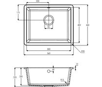 Abode Matrix Sq GR15 Large 1B Granite Inset/Undermount Sink