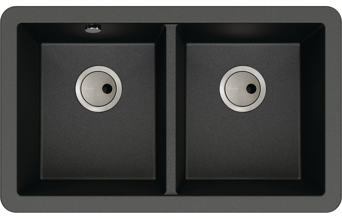 Abode Matrix Sq GR15 2B Granite Undermount Sink - Grey Metallic

