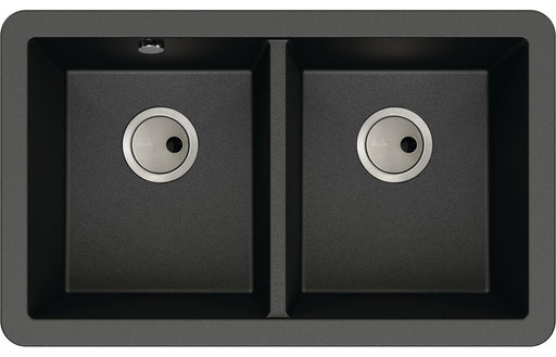 Abode Matrix Sq GR15 2B Granite Undermount Sink - Grey Metallic
