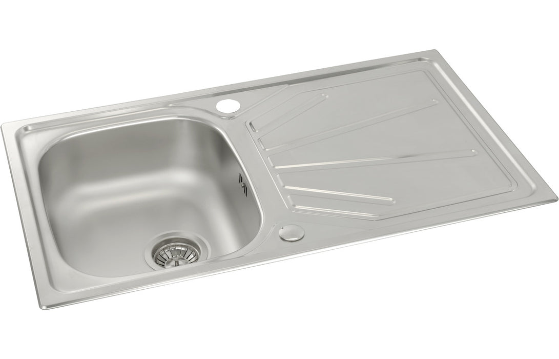 Abode Trydent 1B & Drainer Inset Sink - Stainless Steel