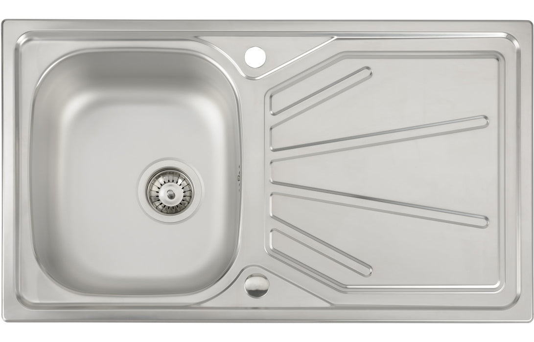 Abode Trydent 1B & Drainer Inset Sink - Stainless Steel