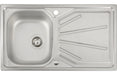 Abode Trydent 1B & Drainer Inset Sink - Stainless Steel