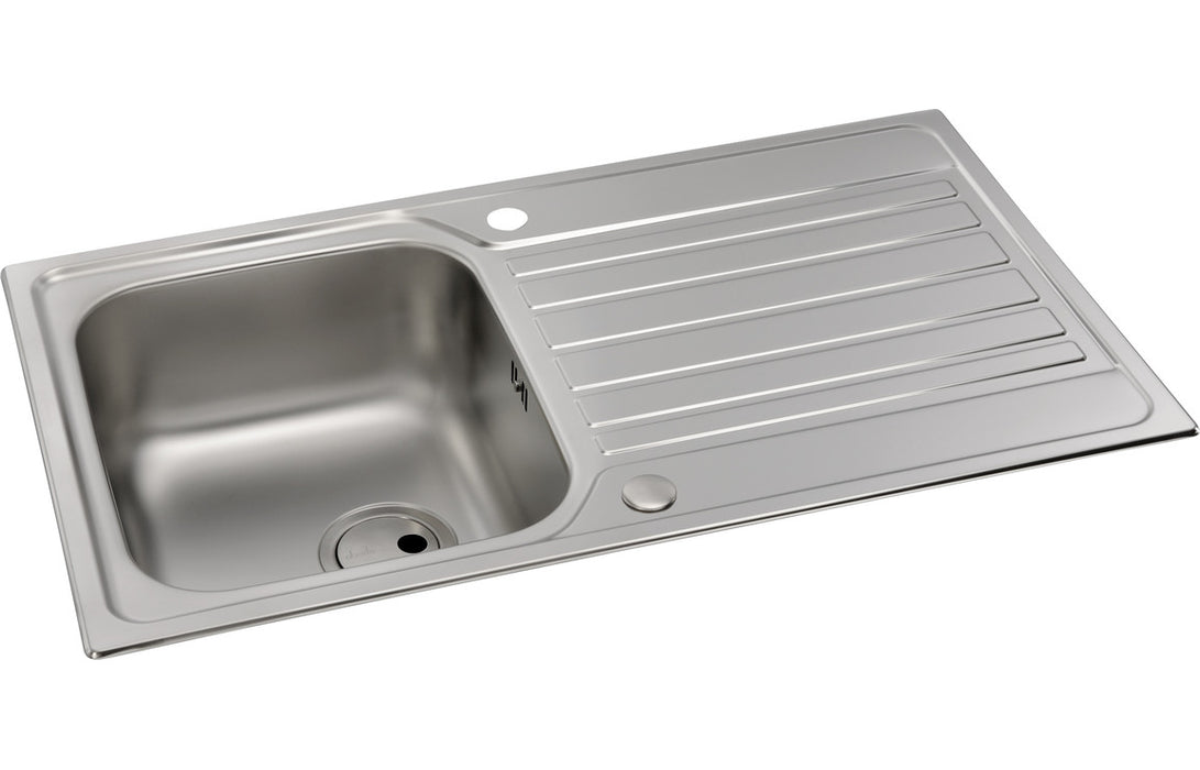Abode Connekt 1B & Drainer Inset Sink - Stainless Steel