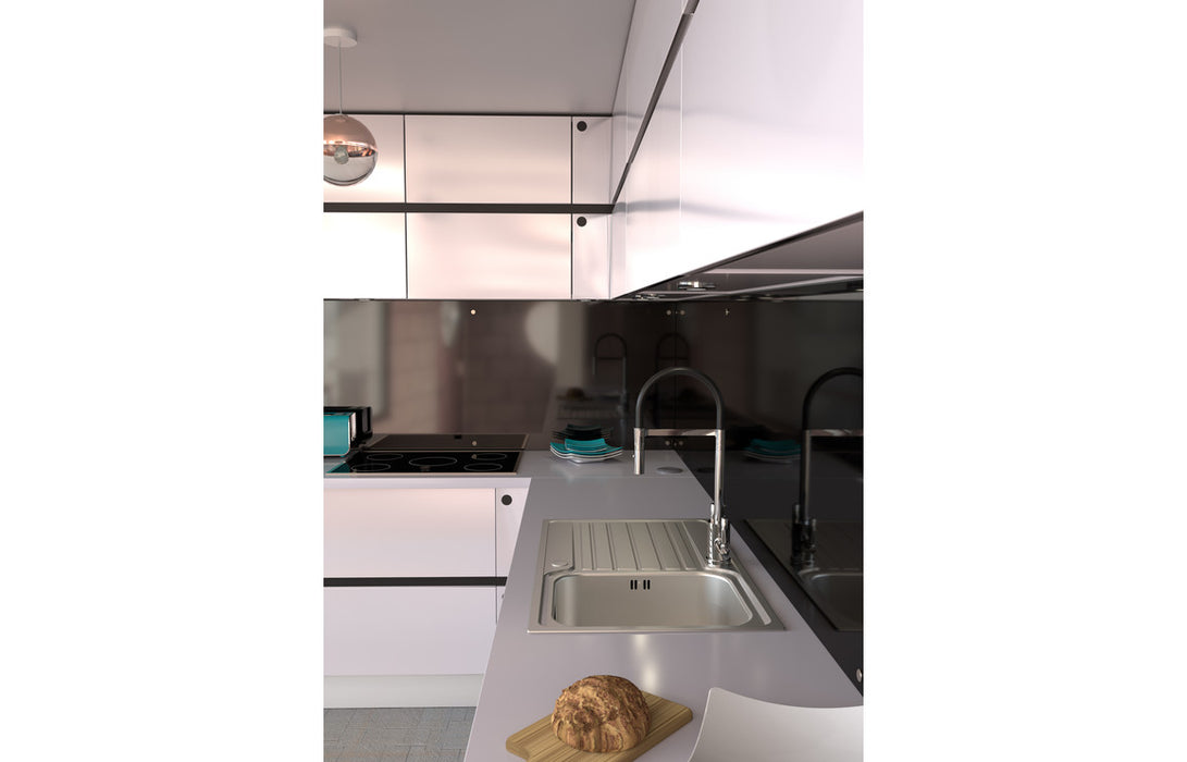 Abode Connekt 1B & Drainer Inset Sink - Stainless Steel