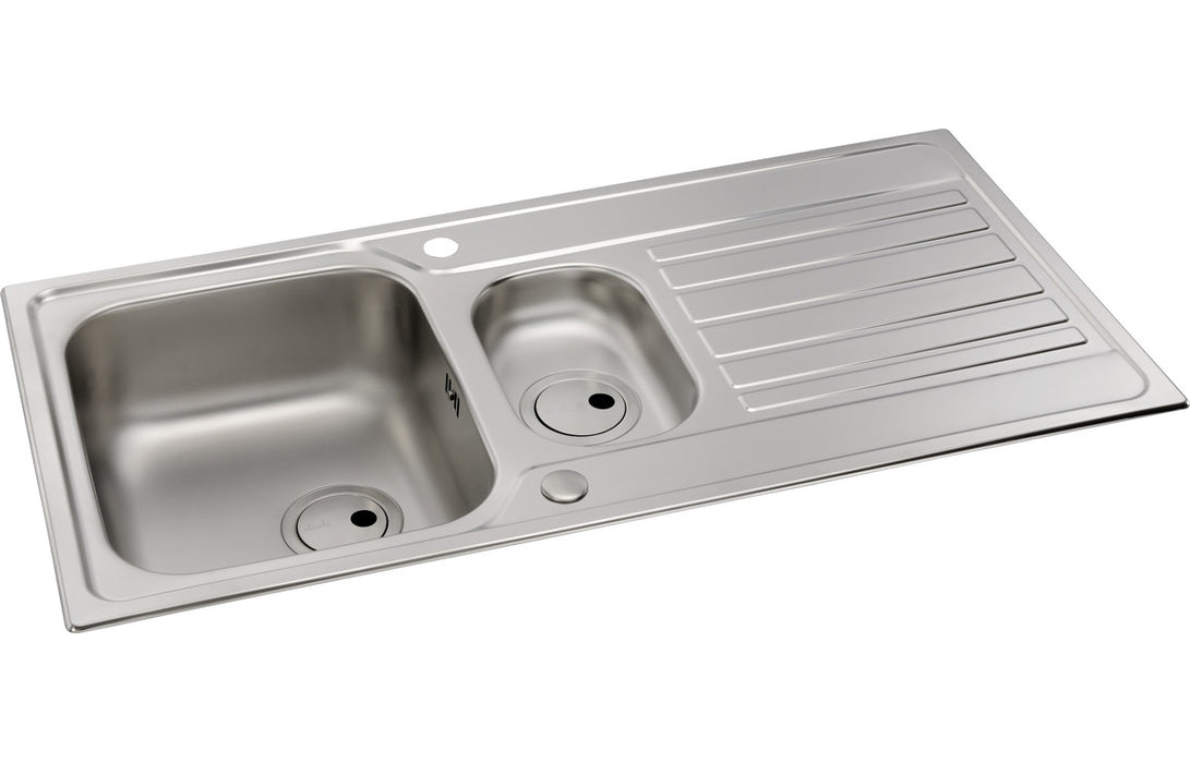 Abode Connekt 1.5B & Drainer Inset Sink - Stainless Steel