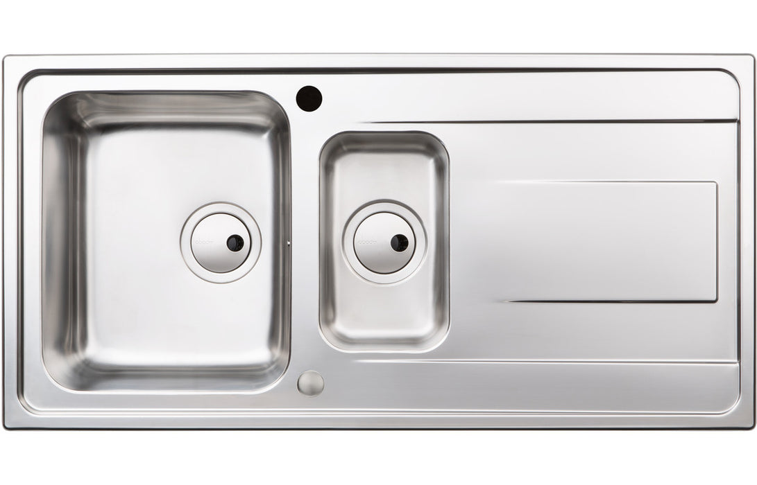 Abode Ixis 1.5B & Drainer Inset Sink - Stainless Steel