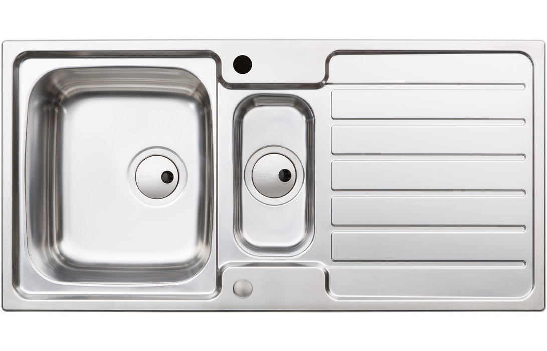 Abode Neron 1.5B & Drainer Inset Sink - Stainless Steel