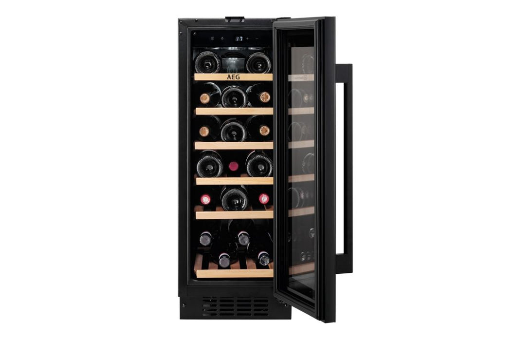 AEG AWS4020B5B B/U 30cm Wine Cabinet - Black Glass