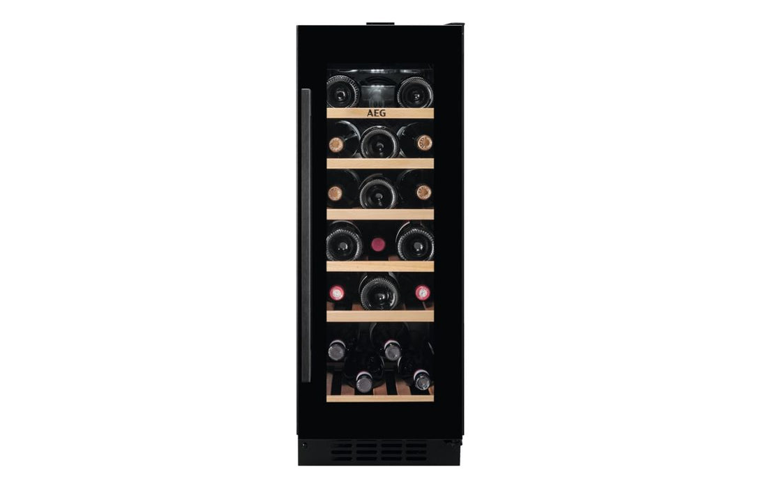 AEG AWS4020B5B B/U 30cm Wine Cabinet - Black Glass