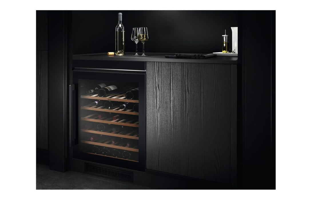 AEG AWS4052B5B B/U 60cm Wine Cabinet - Black Glass